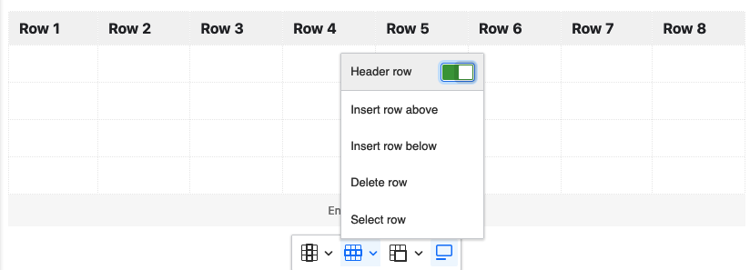 Header ro selection tool. 