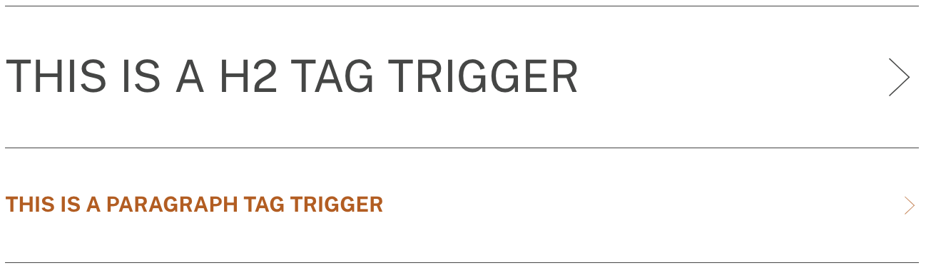 Hide Reveal Triggers