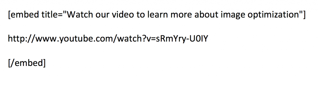 Example of YouTube embed code with title attribute.