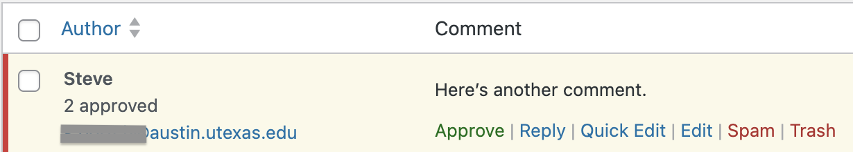 An example of an unmoderated comment.
