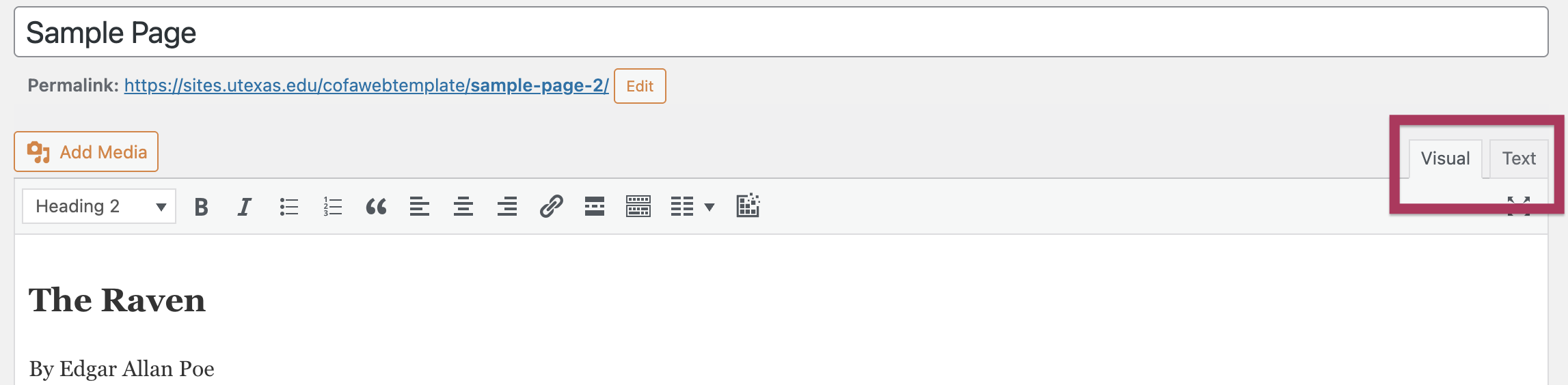 WordPress Visual Editor