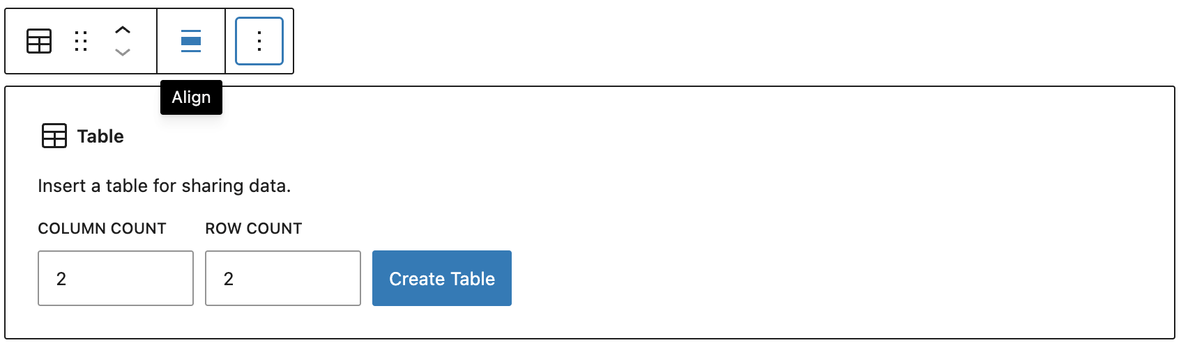 Inserting a table