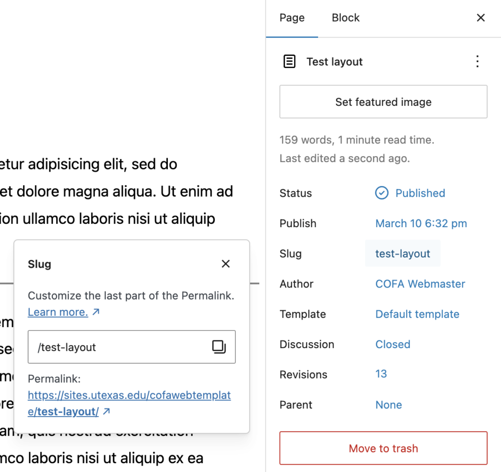 How to change your page's URL