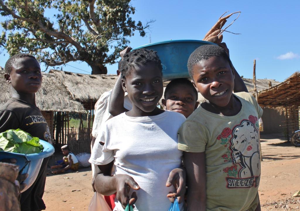 Youths in the small town of Mamudo, Mozambique
