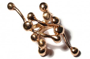 Bronze coral reef-like ring inspired by fractals