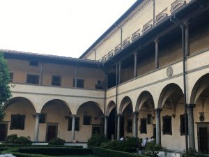 The inner courtyard of the Basilica of San Lorenzo.