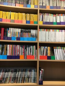 A snapshot of the extensive bookcases.