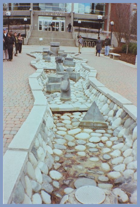 Mall Fountain - The Eastern Washington University at Cheney. 'FROM ONE TO Z'. Artist : Gloria Bernstein, 1988