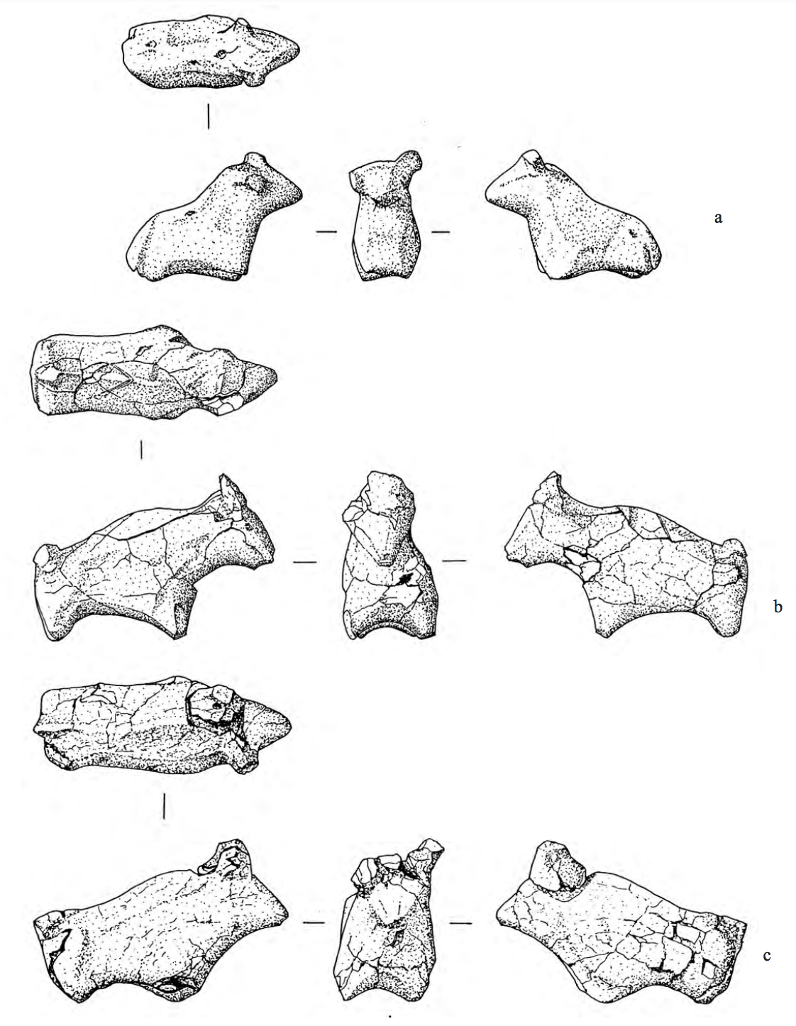 Bull figurine drawings at different angles.