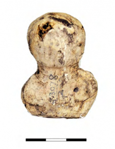 Bust deeply pierced in the chest with a pointed object.