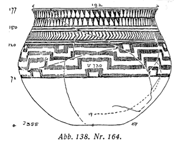 Figure 1. Geometric composition on a vessel from Samarra. Ernst Herzfeld, Die Vorgeschichtlichen Toepfereien von Samarra, Berlin 1930, p. 65, fig. 138, No 164.