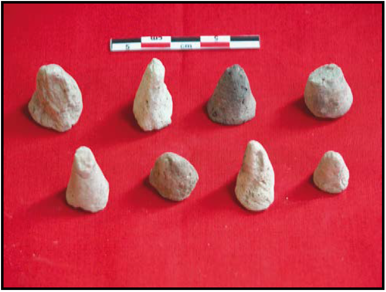 cone samples with measure tape for scale