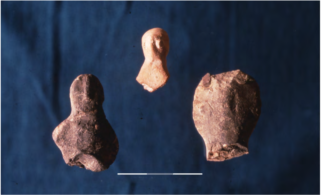 several featureless heads