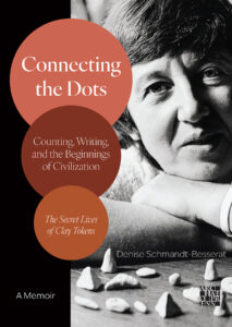Denise Schmandt-Besserat on the book cover with several tokens and the title.