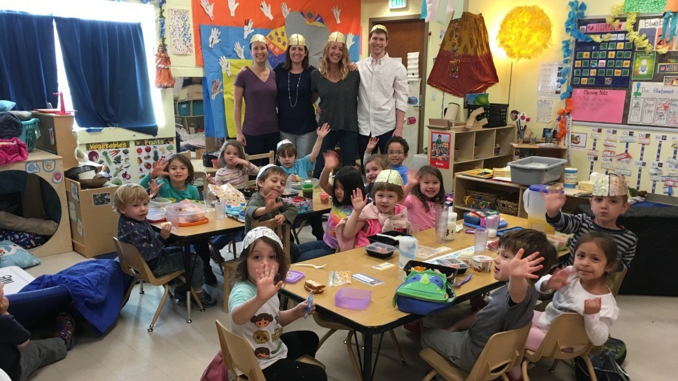 Tessa, Becca, Caitlin, and Isaac visit a classroom to talk about brains!