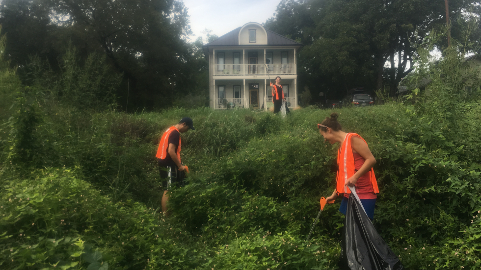 Hofmann lab cleaning up our adopted creek section