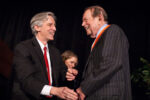 Dean Dempster greeting Meredith Long on stage