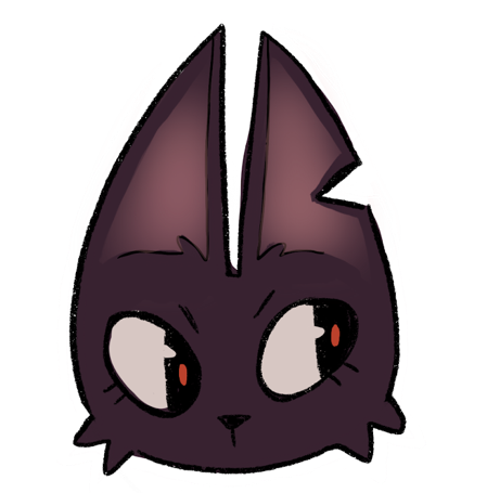 2D graphic of mythical creature head with tall pointy ears. the main character of Outclaw