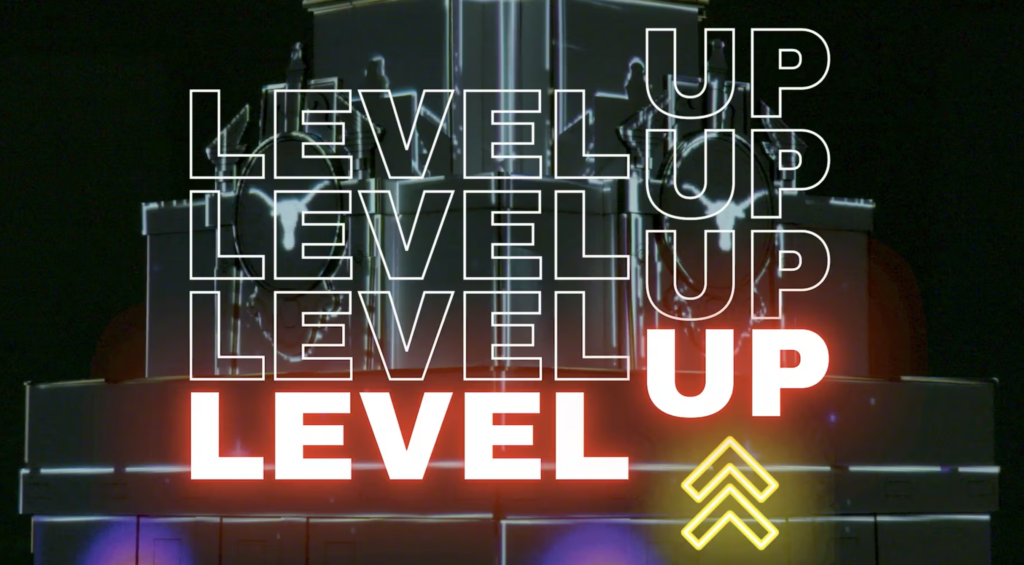 Logo for Level Up showcase event in May 2022