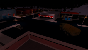 still image of deserted town from original video game "The Monster Hunt" created in Spring 2022