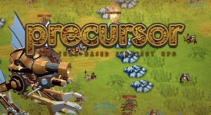 Still image from original 2D video game Precursor created during the Spring 2013 game capstone course