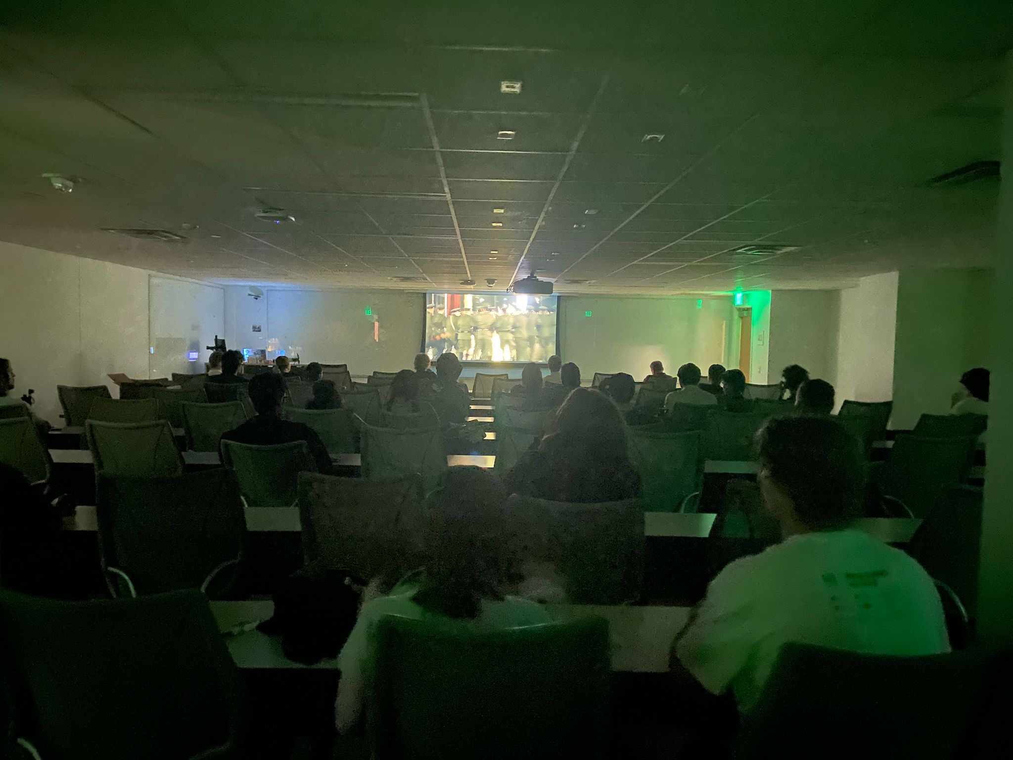 Students watching Goodbye Lenin
