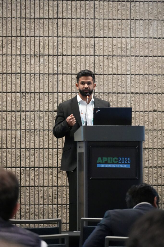 Pushkar Saraf presenting at APEC 2025