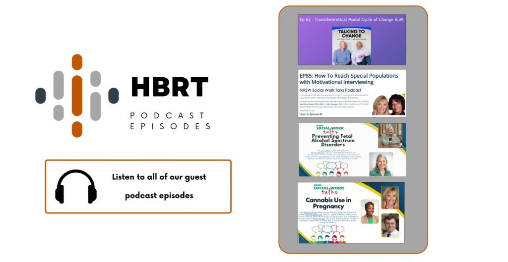 list of podcast episodes with HBRT members as guests