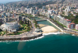 A view of Viña del Mar in Valparaiso Chile. 