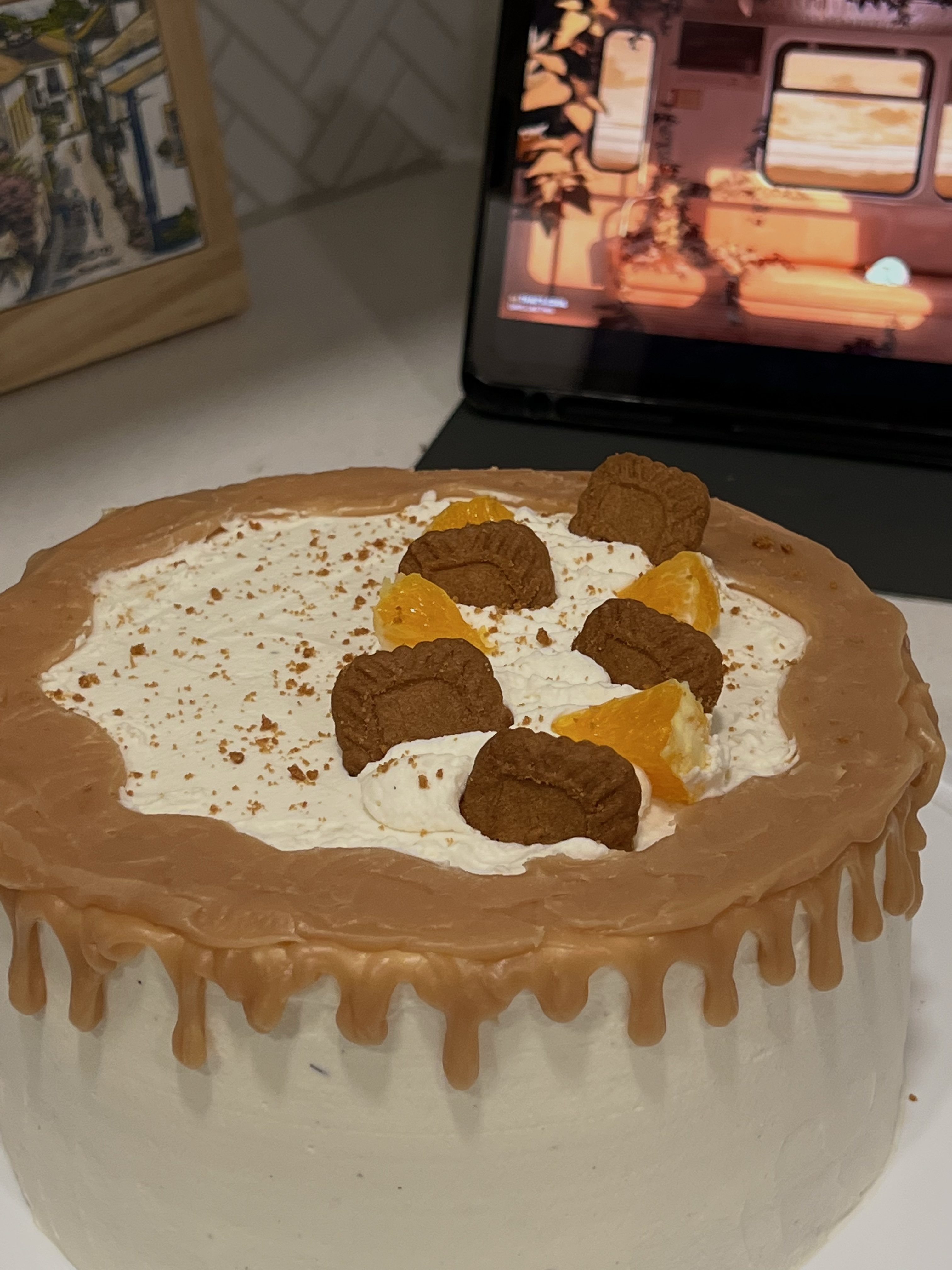 Orange caramel earl grey cake for Divya’s birthday