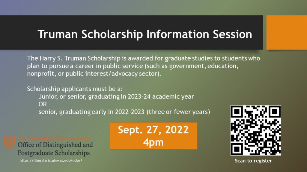Truman Scholarship Information Session | THE LAH HERALD