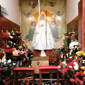 Main shrine at El Santuario Nacional de la Santísima Muerte in Colonia Morelos, Mexico City. Photo: Kathryn McDonald.