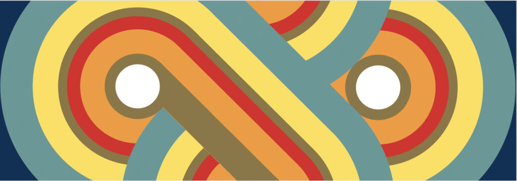 Colorful logo with curvy lines