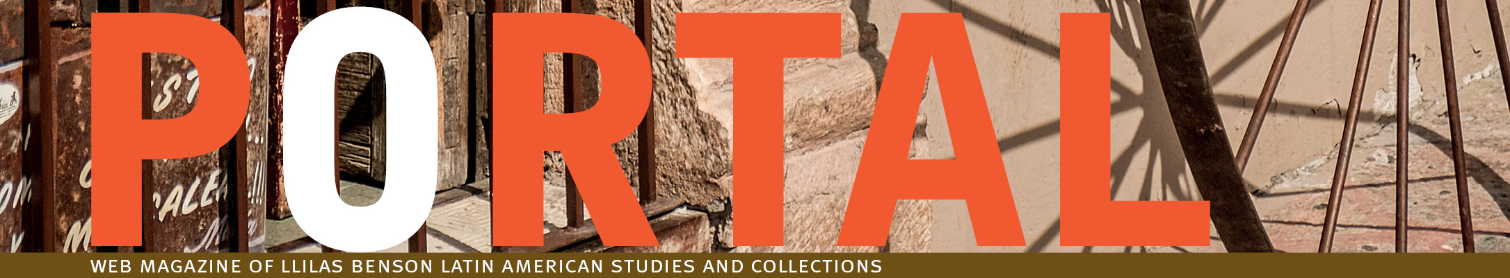 Magazine title, Portal, written in orange and white letters across a photograph