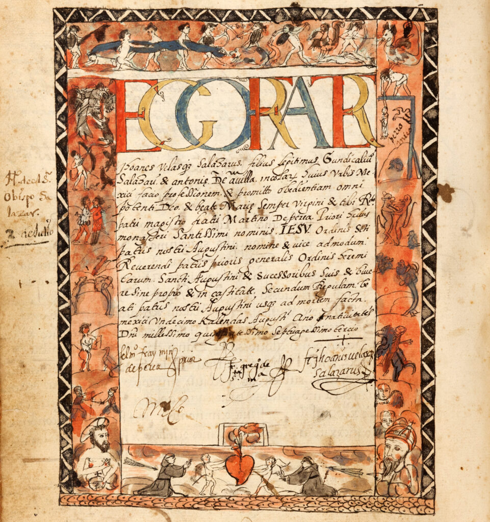 Manuscript vow of profession