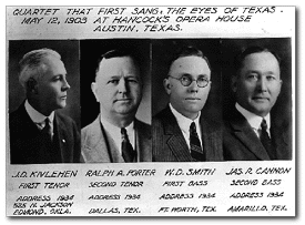 Varsity Quartet that first sang The Eyes of Texas