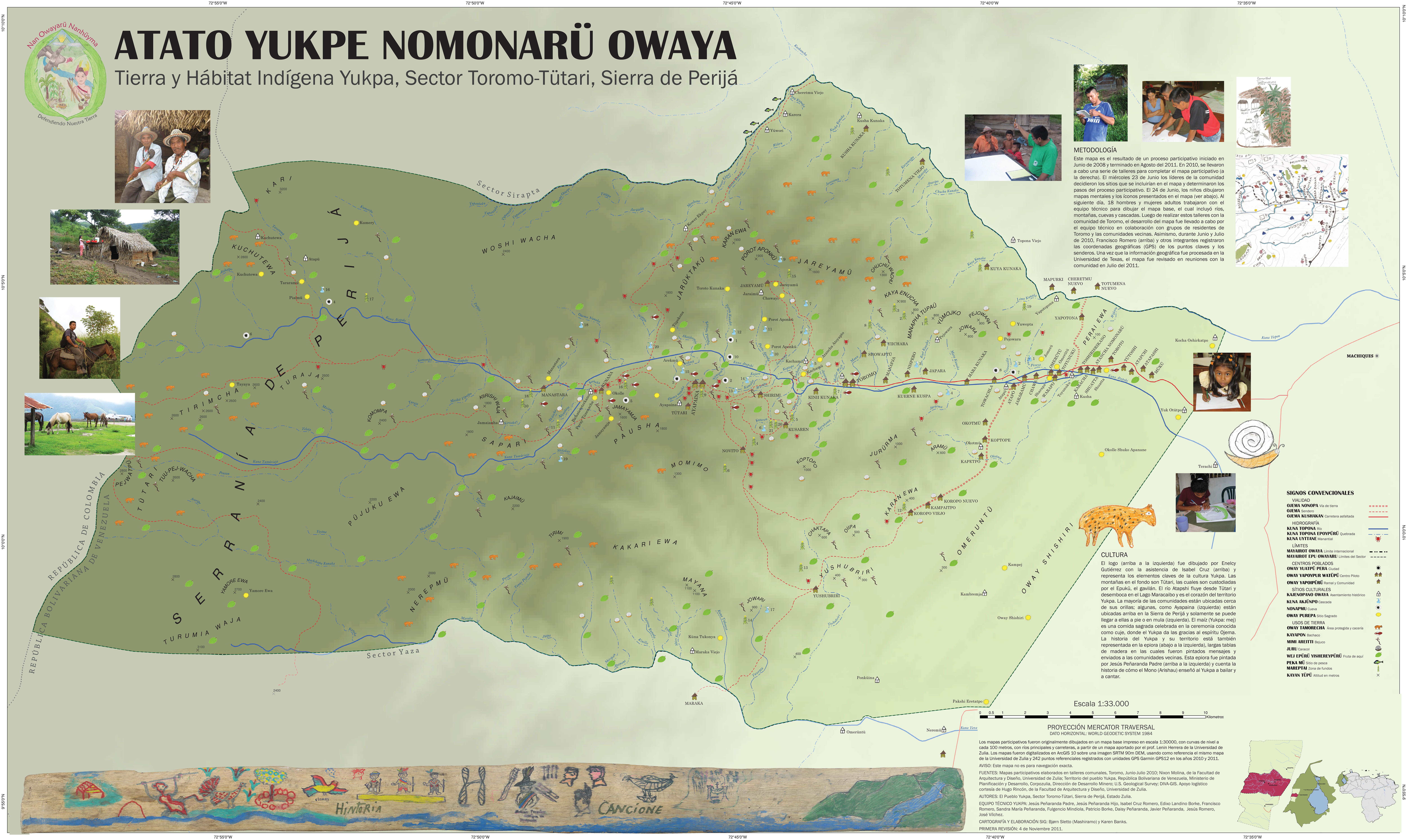 Participatory map of Yukpa territory, Toromo, Zulia, Venezuela.