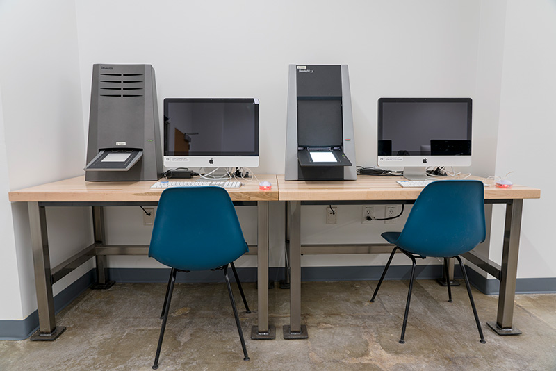 work station in digital photo lab