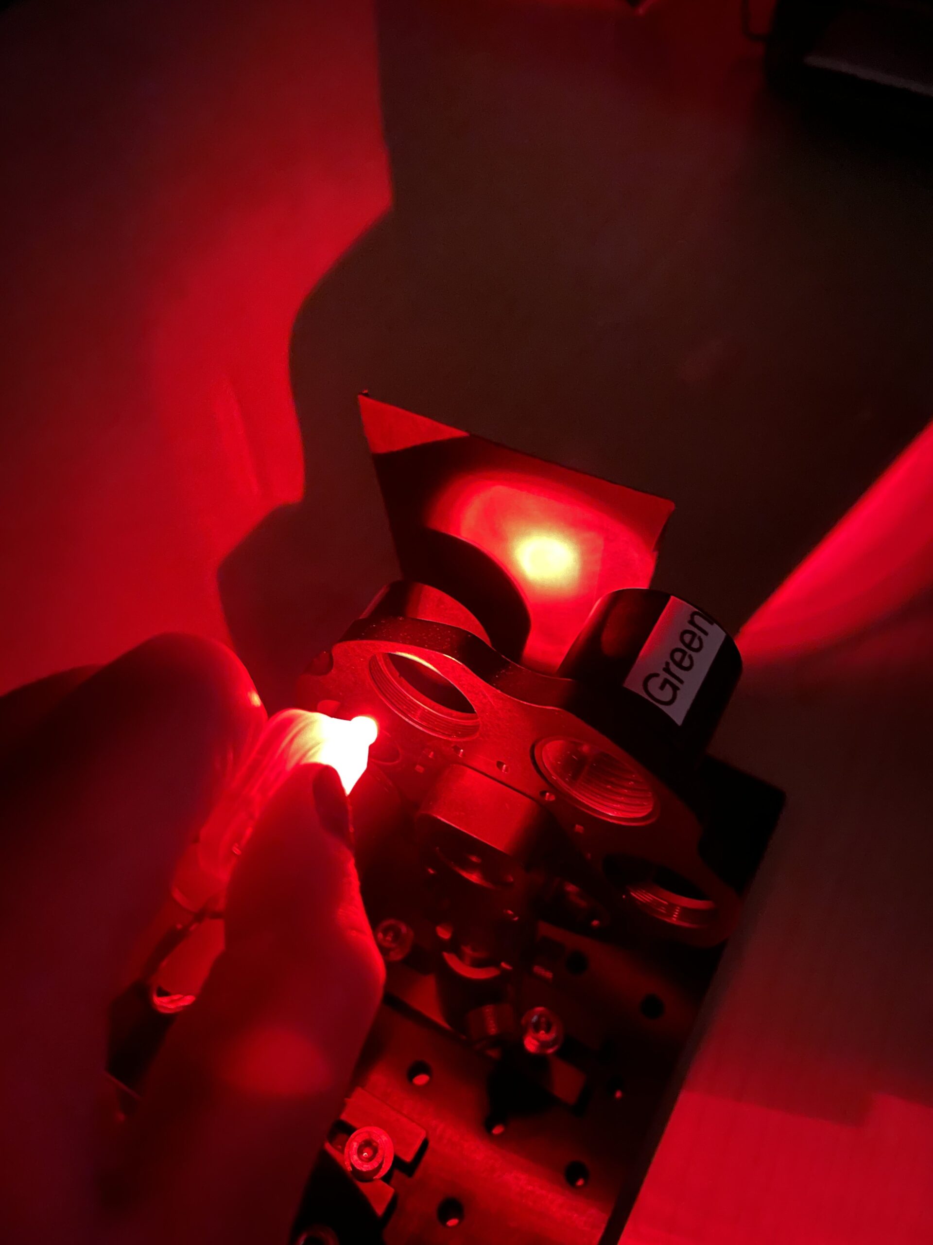 Phosphorescence kit in use with red light