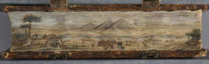 Which biblical stories are illustrated in this fore-edge painting?