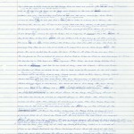 First pages of a handwritten draft of "Infinite Jest" by Wallace.