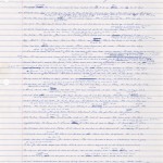 First pages of a handwritten draft of "Infinite Jest" by Wallace.