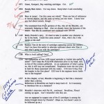 Notes from editor Michael Pietsch to Wallace regarding draft of "Infinite Jest," dated Dec. 22, 1994. The annotations are Wallace's.