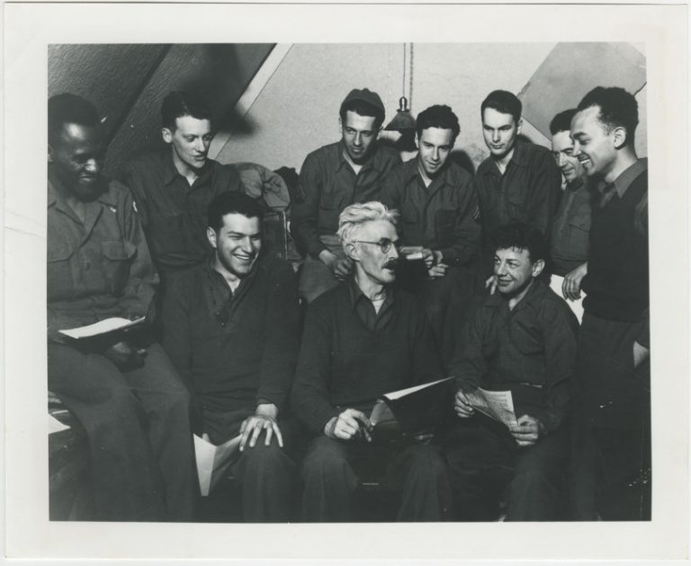 Dashiell Hammett and the staff of "The Adakian," undated, photographer unkown. From the Diane Johnson collection.