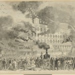 Barnum’s American Museum, located on Broadway and Ann Streets in New York City, opened in 1841 and burned to the ground on July 13, 1865.