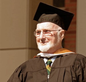 Jorge Preloran accepting the International Cinema Artist award from the UCLA School of Theater, Film and Television in 2008. Photograph by Juan Tallo. Image courtesy of the Human Studies Film Archives.