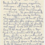 Lehman’s handwritten thoughts in response to director MacKendrick’s notes concerning the screenplay as of August 1956. Lehman’s two pages provide insight about why he had to leave the "Sweet Smell of Success" project on doctor’s orders and take “a long and work-free vacation.” Lehman ends with “I loved Tahiti.”