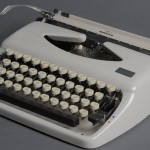 Tippa model typewriter made by Adler. This is one of three Fowles typewriters at the Ransom Center. Photo by Anthony Maddaloni.