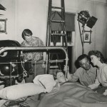 Nicholas Ray directing Sumner Williams and Ida Lupino in "On Dangerous Ground" (1952).