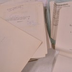 Manuscript materials and galleys related to J. M. Coetzee's novel "Life & Times of Michael K" (1984). Photo by Alicia Dietrich.